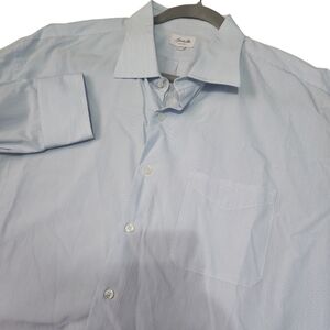 Hamilton Oct 19 Men's Blue and White Pinstripes Dress Shirt Size XXL